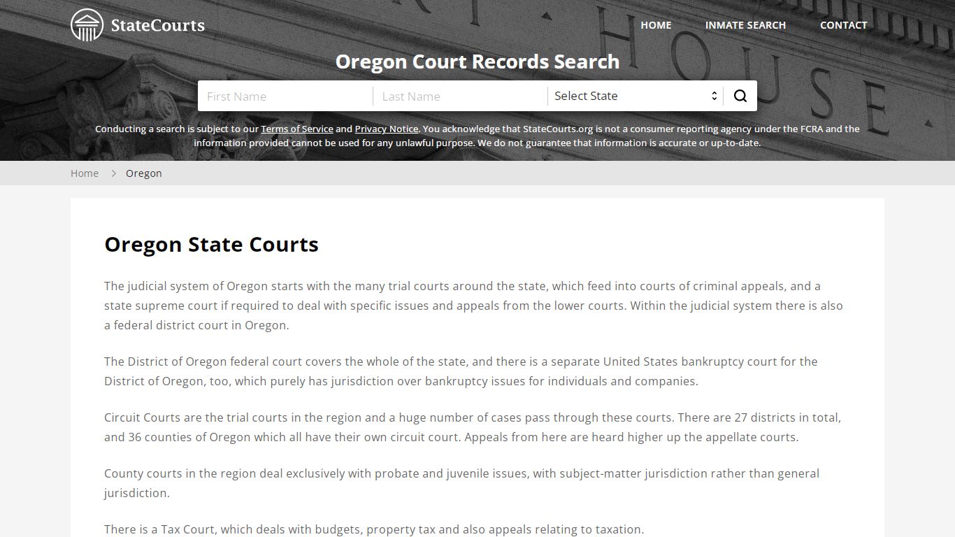 Oregon Court Records - OR State Courts