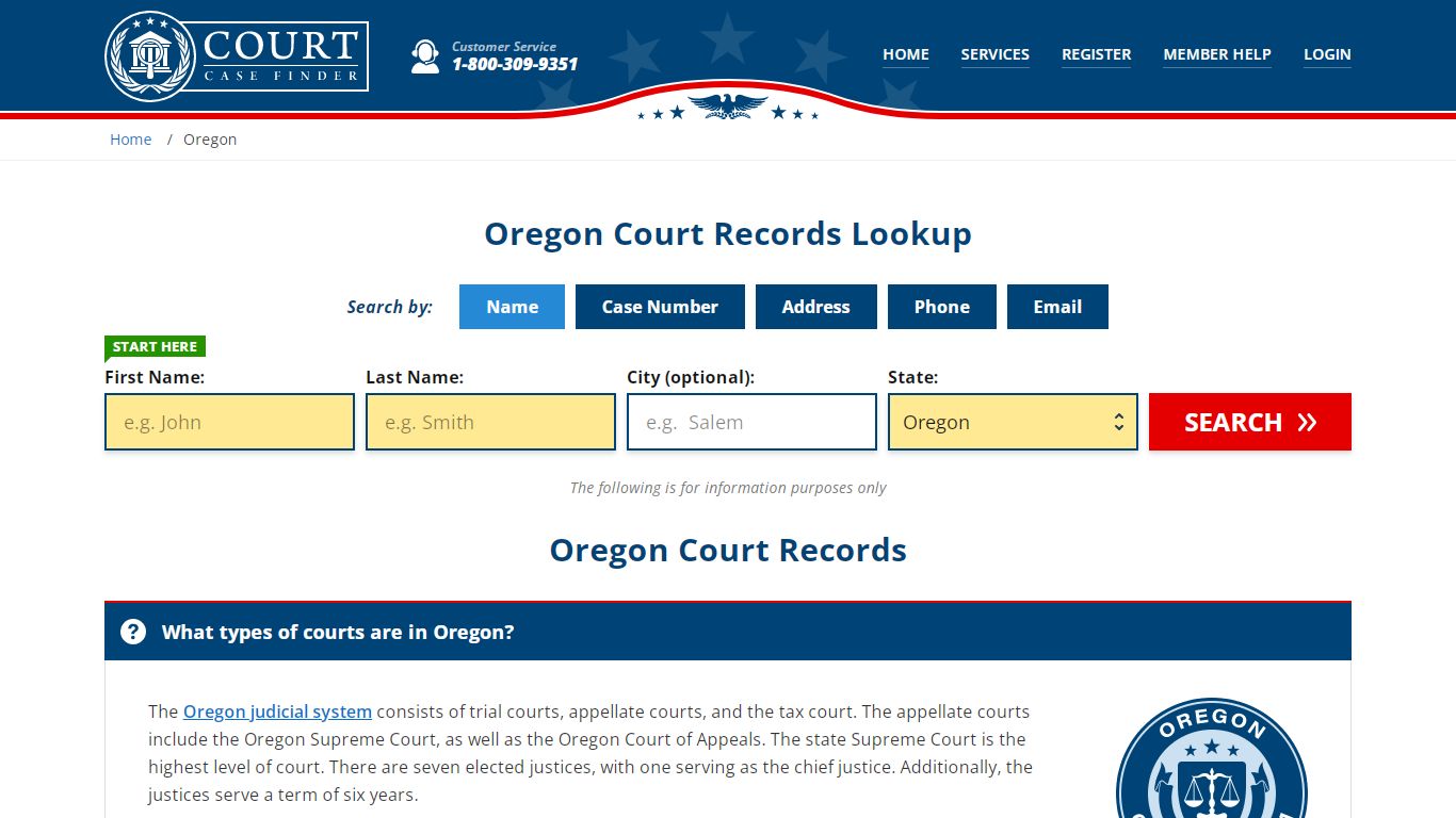 Oregon Court Records Lookup - OR Court Case Search